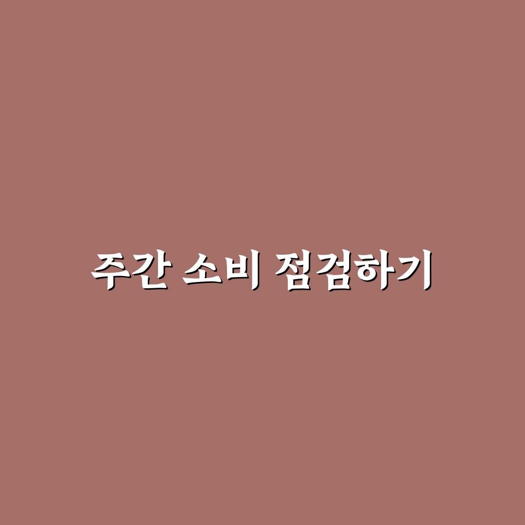 주간 소비 점검 루틴 만드는 방법: 5가지 체크포인트 총정리