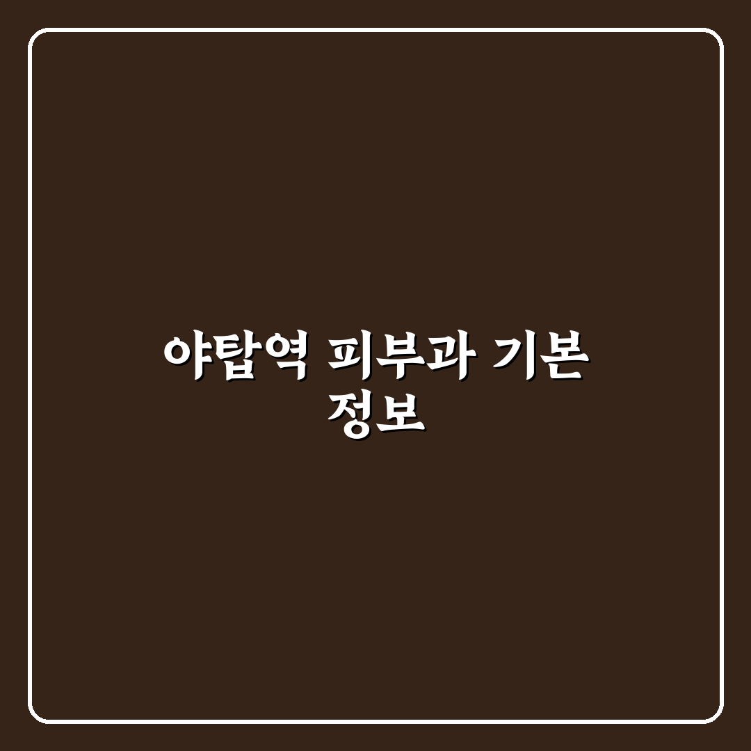야탑역 피부과 선택 꿀팁과 치료 후기 정리