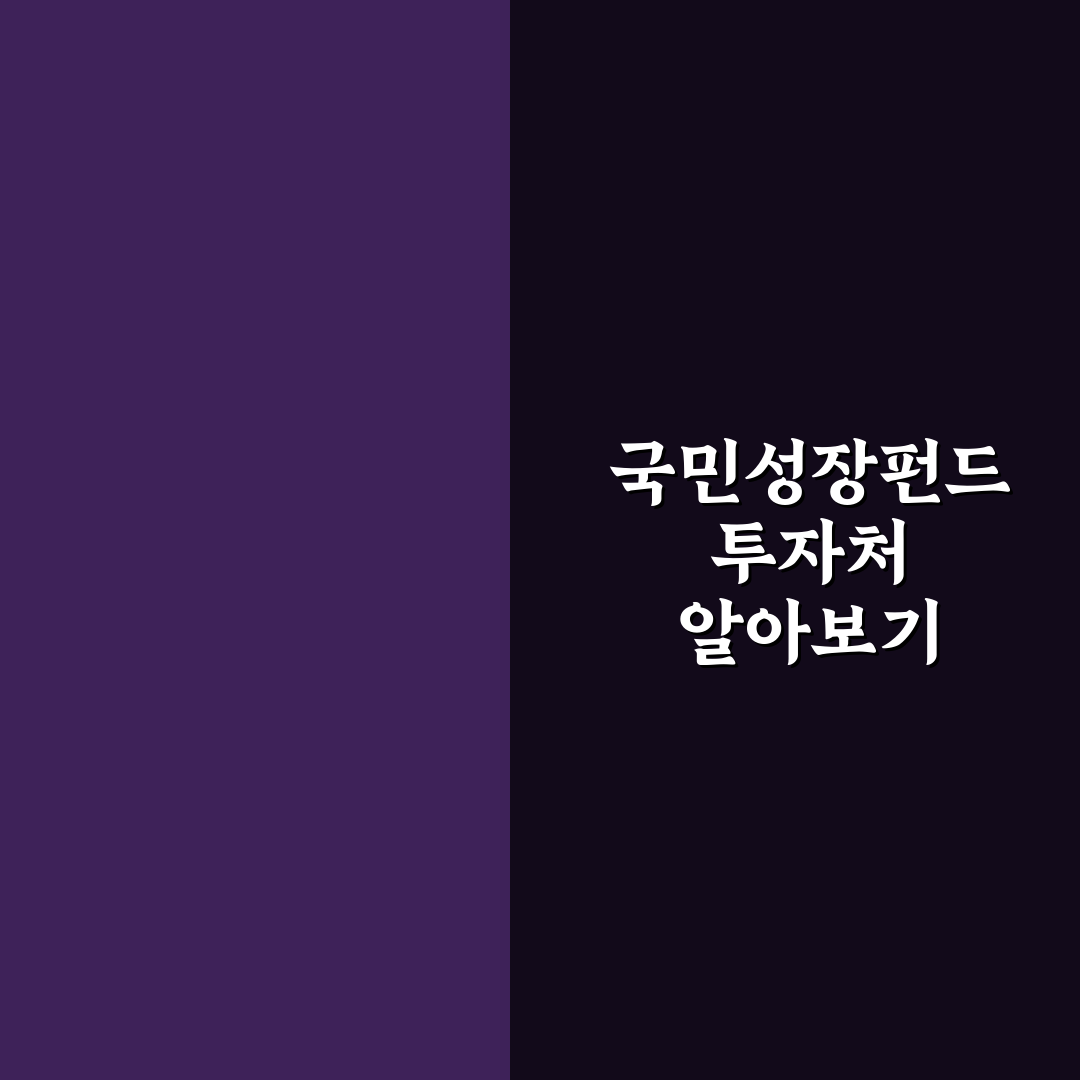 국민성장펀드 투자처 추천과 투자 전 확인할 팁