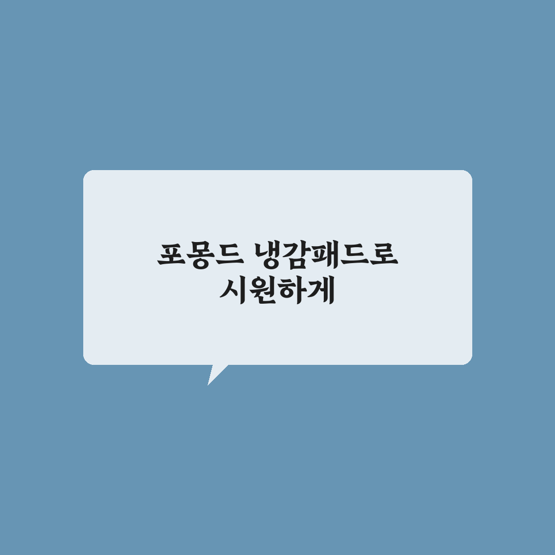 포몽드 냉감패드 사용법과 관리 꿀팁 알려드려요