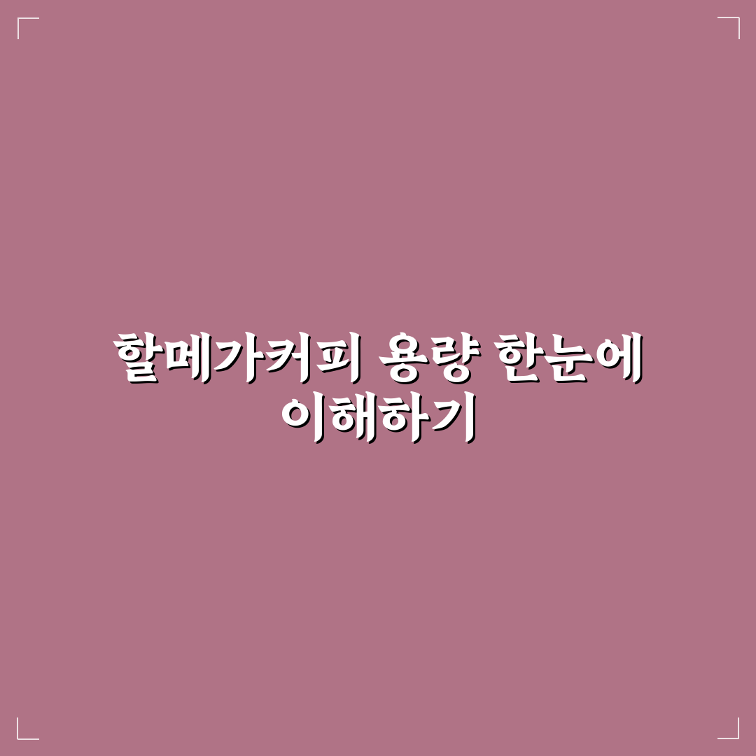 할메가커피 용량과 선택 방법 꿀팁 알려드려요