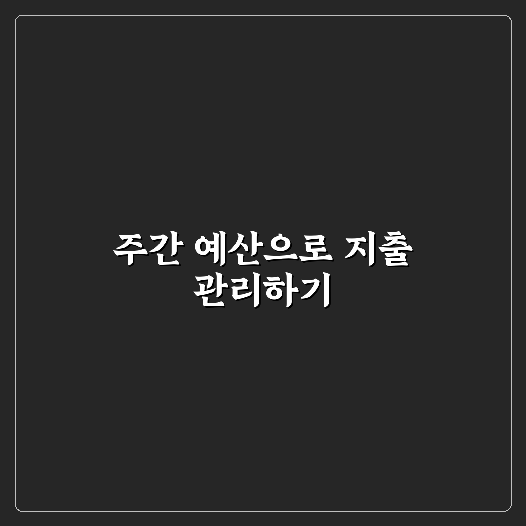 주간 예산제 활용으로 지출 통제하는 법과 꿀팁 공유