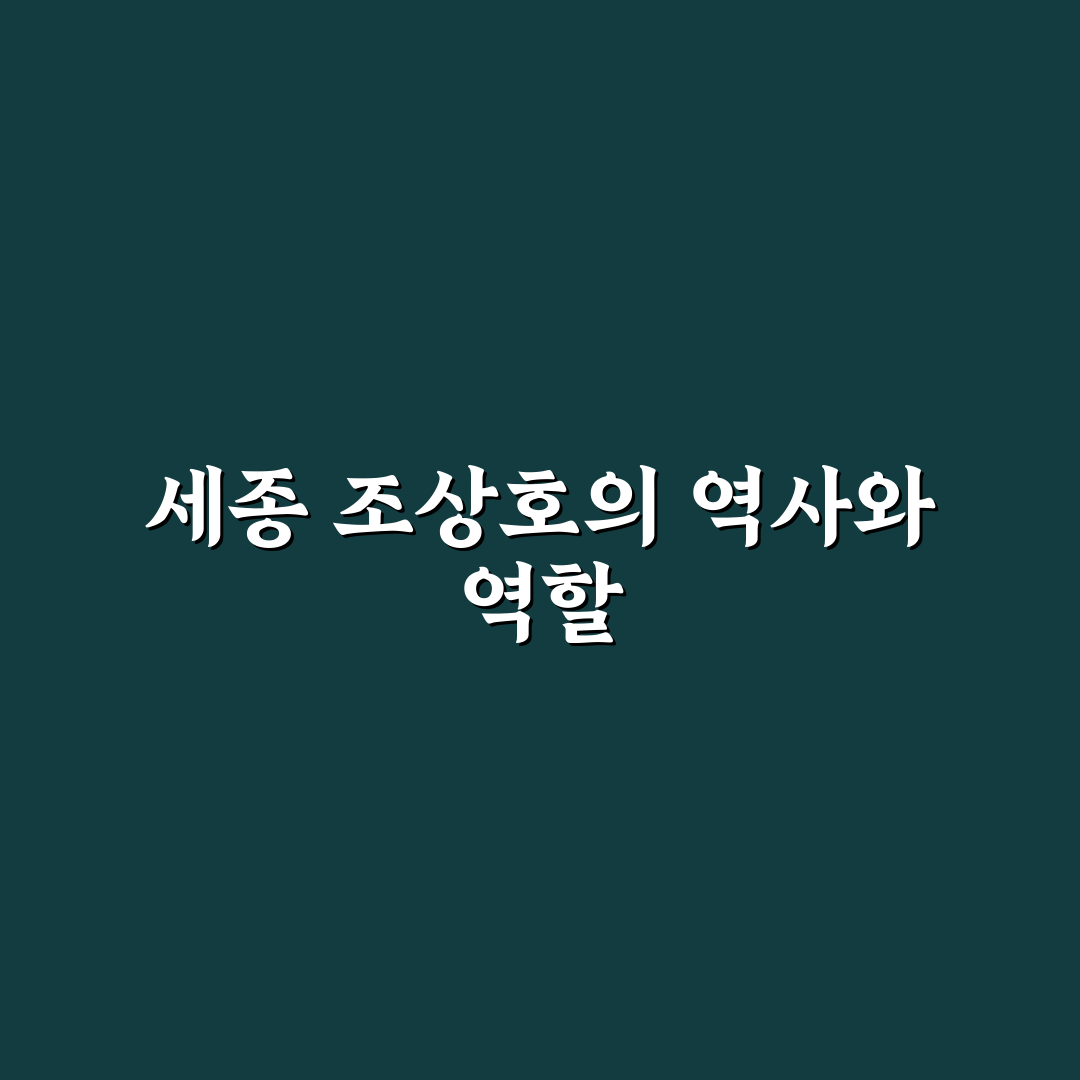 세종 조상호 인물과 정책 쉽게 정리해드려요