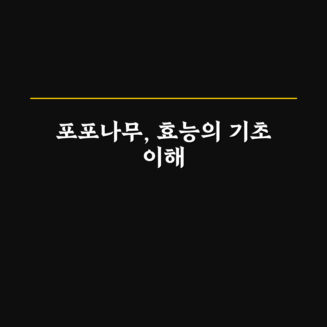 포포나무효능 5가지 기준별 비교와 분석 가이드