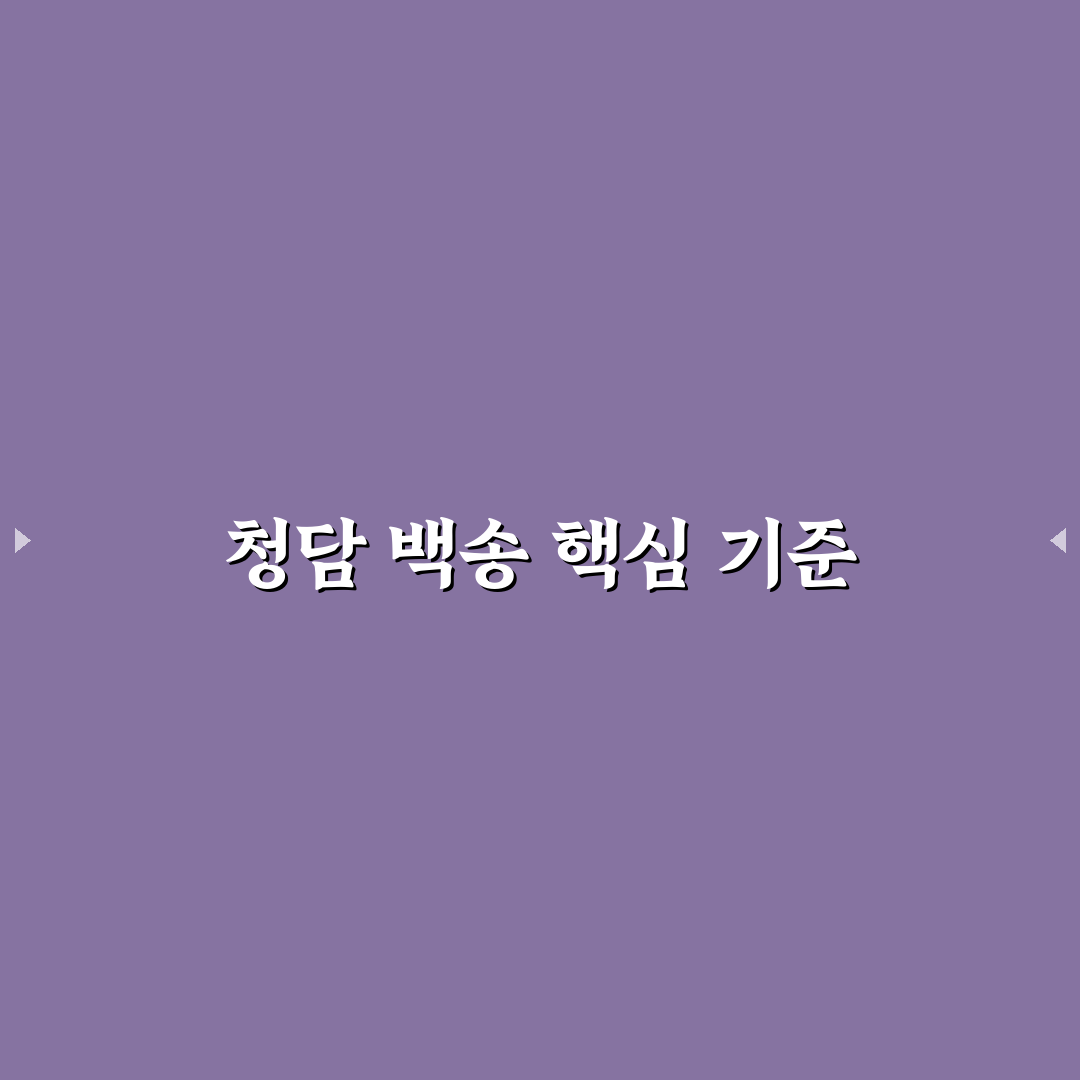 청담 백송 비교와 선택을 위한 5가지 체크포인트