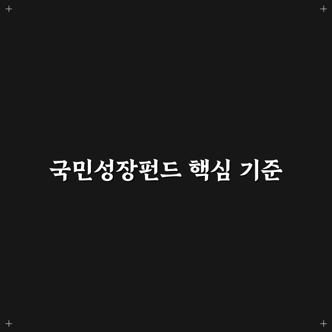 국민성장펀드 적립식 비교와 투자 기준 총정리