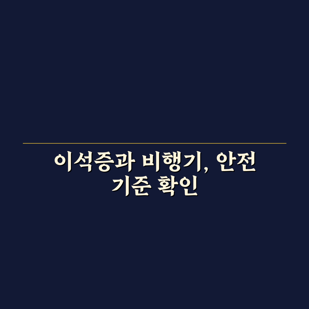 이석증 비행기 탑승 시 체크포인트 5가지 분석