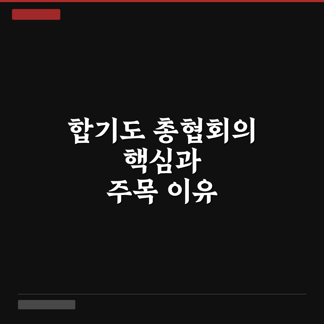 대한민국 합기도 총협회 활동과 역할 분석 5가지 기준
