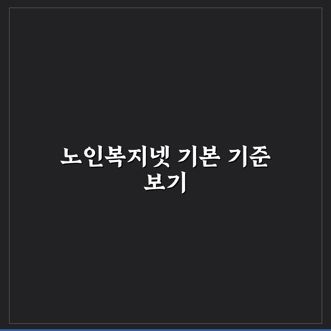 노인복지넷 서비스 비교와 이용 기준 총정리