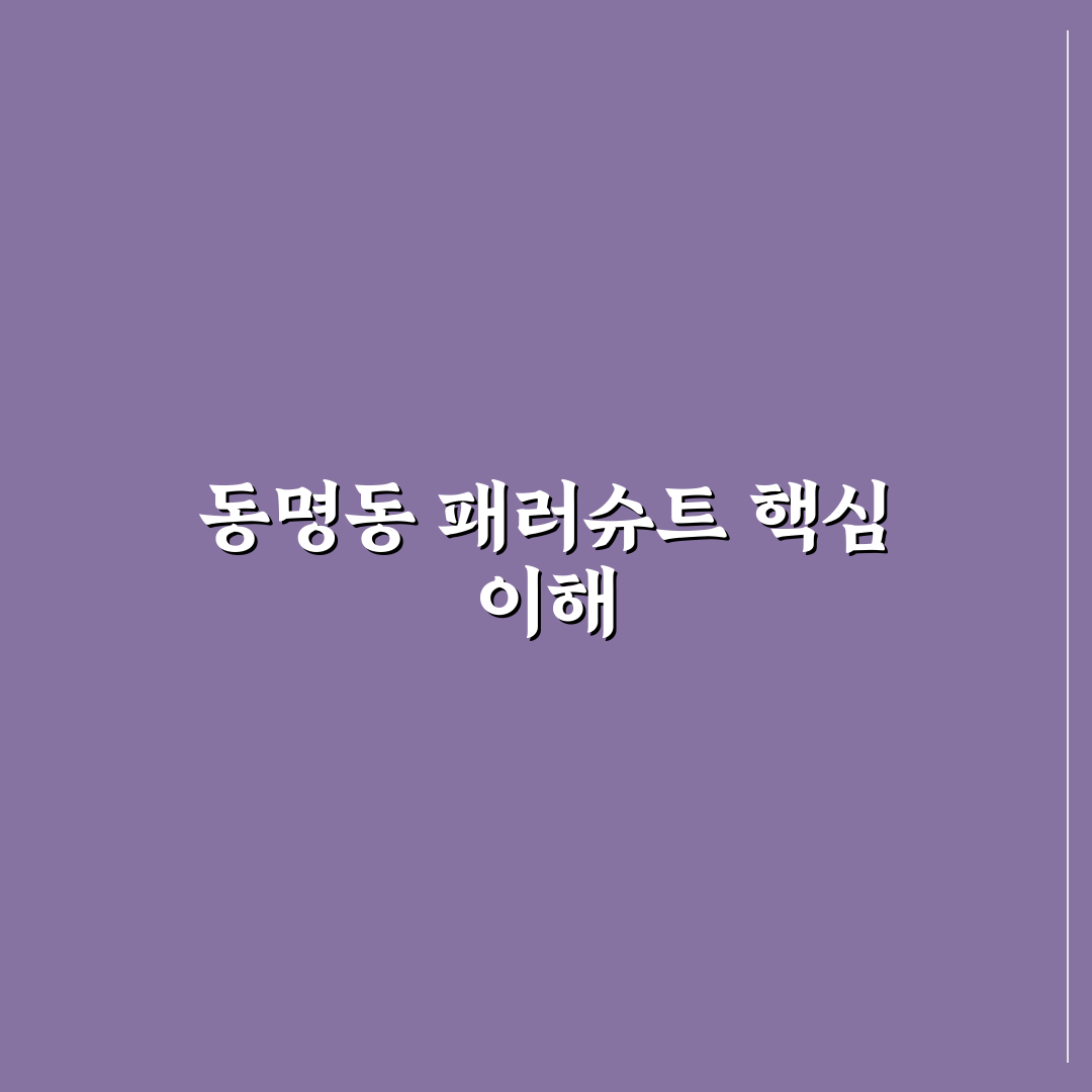 동명동 패러슈트 비교와 활용 기준 5가지 총정리