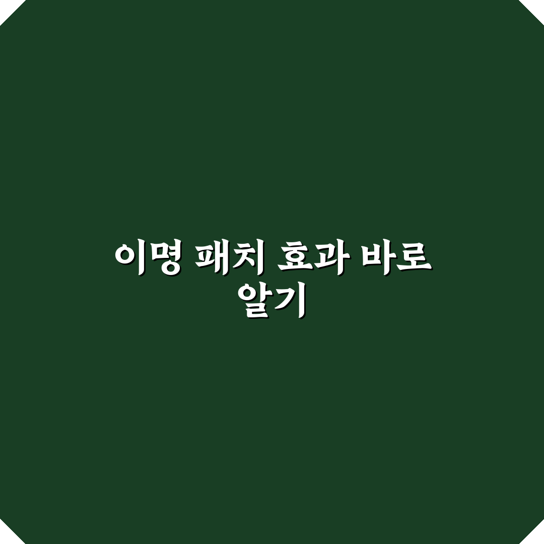 이명 패치 효과와 활용 꿀팁 쉽게 알려드려요