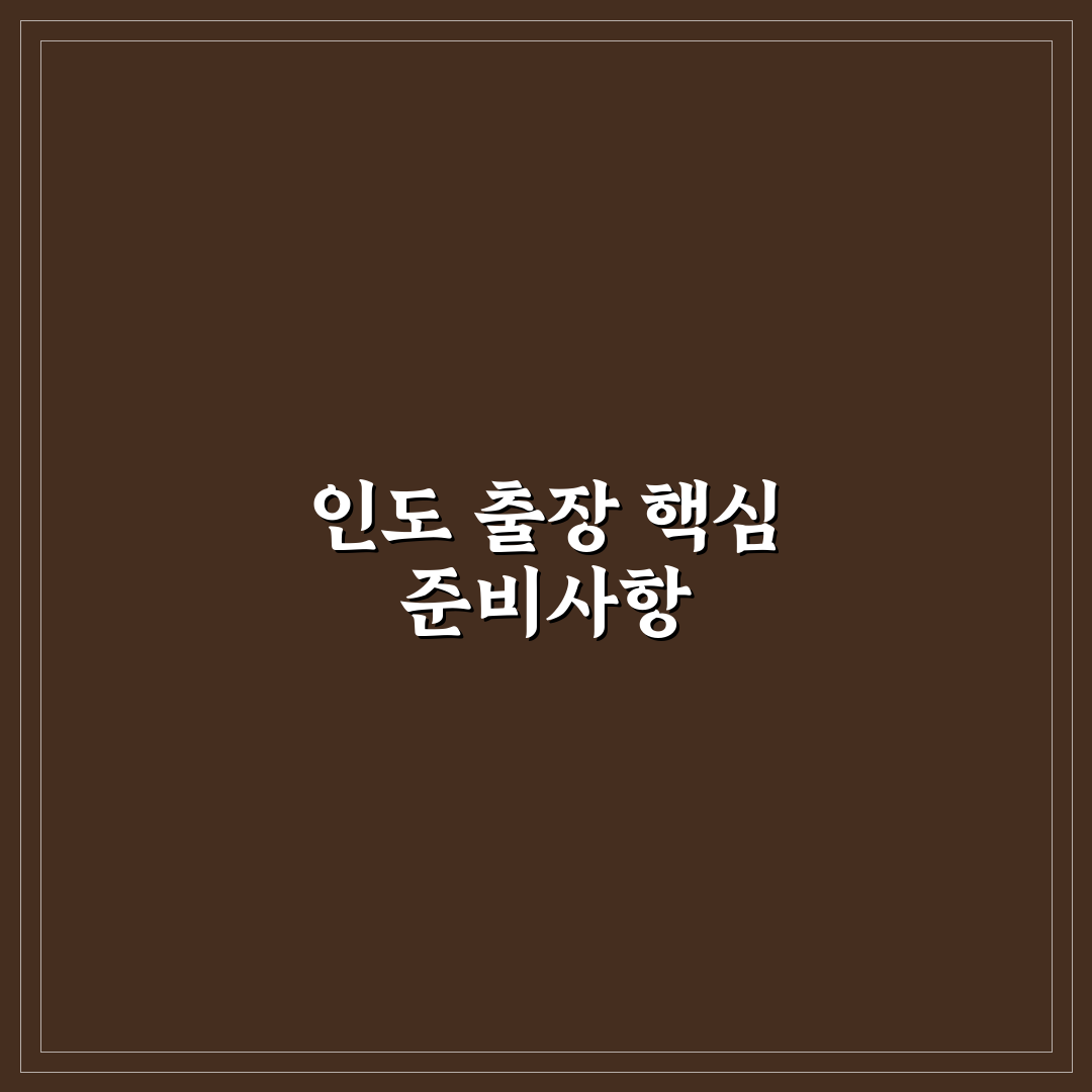 인도 출장 준비물 7가지 체크포인트와 필수 아이템 분석
