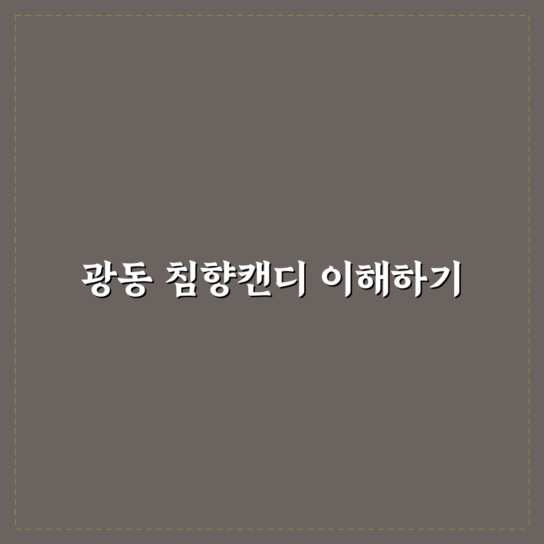 광동 침향캔디 구매 전 체크포인트 5가지 분석