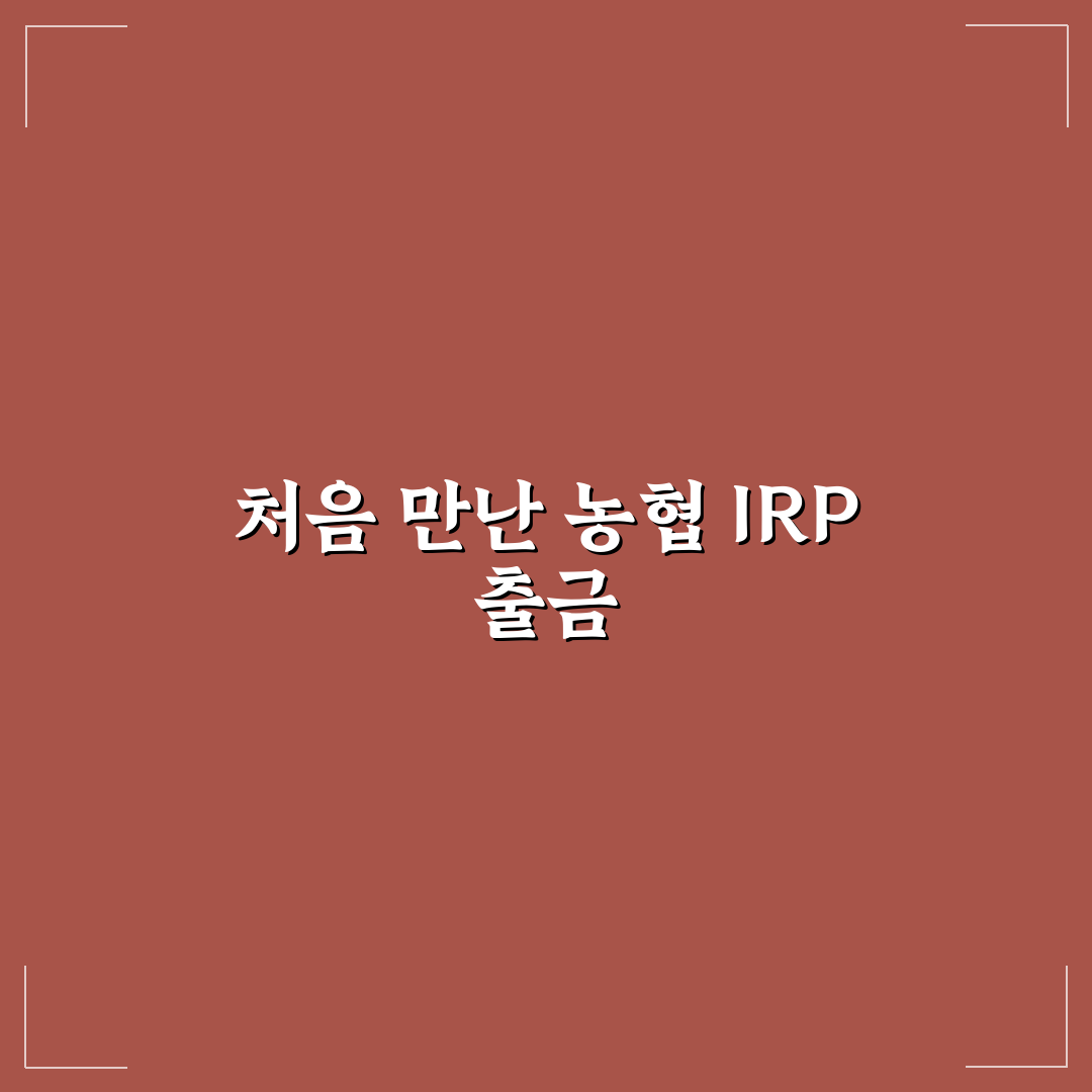 농협 irp 계좌 출금 직접 이용해보니 절차와 소요 시간